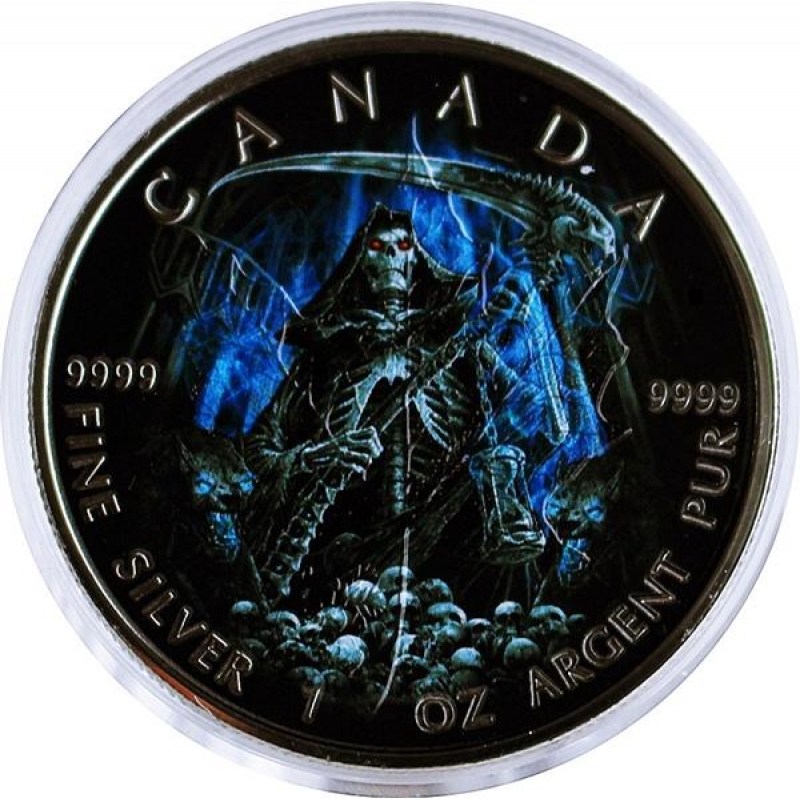 1 Oz Maple Leaf Grim Reaper Sensenmann Armageddon Canada Ruthenium Re