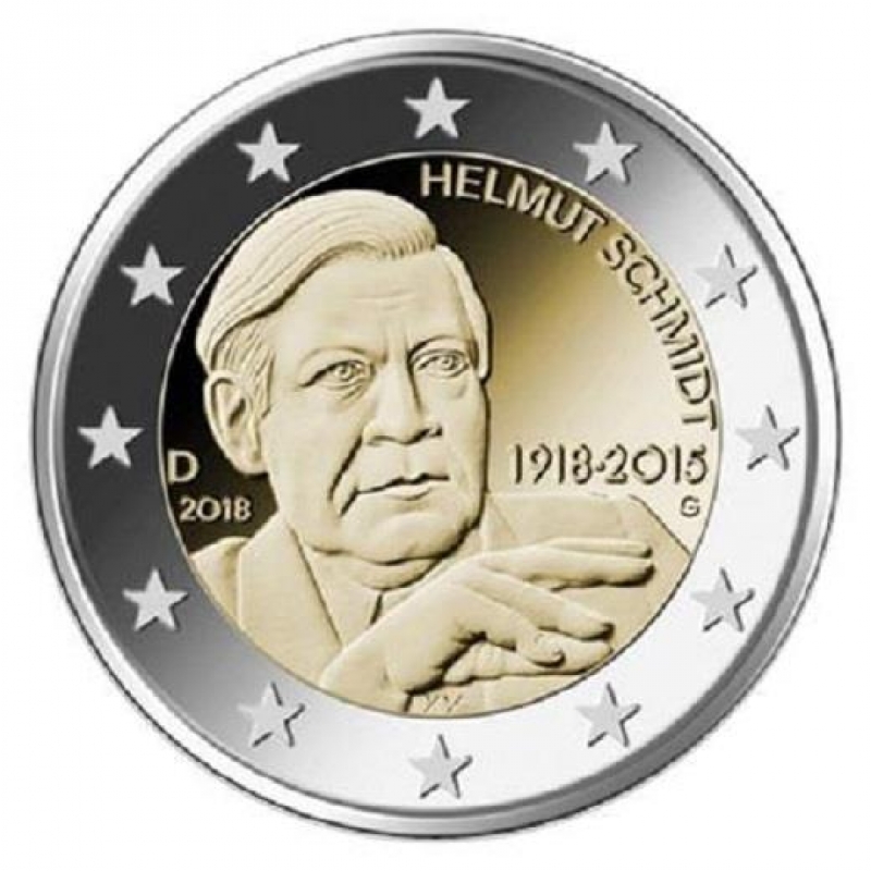 2 Euro Deutschland 2018 Helmut Schmidt Mz. G (Karlsruhe), 2,95 &euro