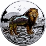 2 Ounce Silver  Mongolia - Into the Wild ? Lion - Black...