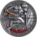 1/2 Oz Silver Cameroun Spartan Hoplite Legendary Warriors...