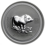 1/2  Unze Silber Schwein Lunar I 2007 Australien Pig BU