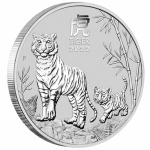 1/2  Unze Silber Tiger Lunar III 2022 Australien Tiger  BU