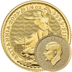 1/4 Unze Gold UK 2023 BU Britannia King Charles - England...