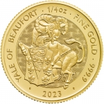 1/4 oz Gold UK - Royal Tudor Beast - Yale of Beaufort - 2023 Great Britain BU