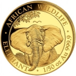 1/50 Unze Gold Somalia Elefant 2021 BU