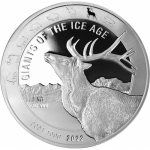 1 Kilo Silver Ghana 1000 Cedis Gianta of Ice Age - Reindeer - 2022 BU
