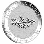 2021 Australien 1 oz Silver Nugget Golden Eagle Perth Capsule 1 AUD BU