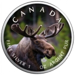 1 oz Silver Canadian Maple Leaf 2021  Canadas Wildlife (1) - Moose  Canada