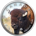 1 oz Silver Canadian Maple Leaf 2021  Canadas Wildlife (3) - Bison Canada