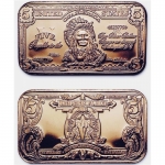 1 Unze Copper Bar - $10 INDIAN CHIEF Banknote - 999,99