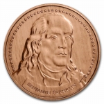 1 Ounce Copper Round - Benjamin Franklin - Founders of...