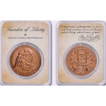 1 ounce Copper Round Coin Card - BENJAMIN FRANKLIN -...