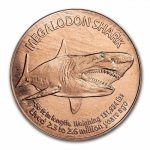 1 Unze Copper  Round Megalodon Shark 999,99 AVDP