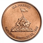1 Unze Copper Round - US Marines: Iwo Jima -