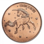 1 Unze Copper  Round Unicorn 999,99 AVDP