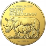 1 ounce GOLD Australia 2023 BU - Southern White Rhino -...