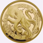 1 Unze Gold Barbados Caribbean Octopus 2022 BU - Auflage 100