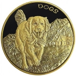 1 Unze Gold Fiji Dogs - Hunde -  (1. Ausgabe) 2022  BU