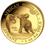 1 ounce Gold Somalia - ELEPHANT - African Wildlife - 2024 BU - 1000 Shillings