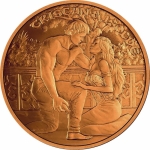 1 ounce copper Round - TRISTAN and ISOLDE - Eternal Love - Medieval Legends series - 2023 BU