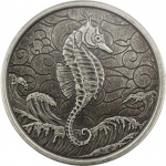 1 oz Samoa Seahorse Silver Coin (2020) Antique Finish
