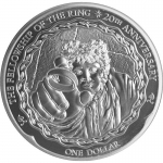 2021 New Zealand 1 oz Silver 20th Anniv Lord of The...