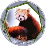 1 ounce silver 2023 Proof - RED PANDA - Berlin Mint - 1st Issue New Series - 1st Proof-Coloured-Panda 