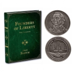 1 Unze Silber ADAM SMITH 2023 Antique Finish Founders of Freedom - OLD BOOK FORMAT . Mintage 500