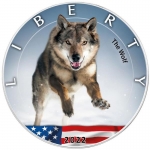 1 Ounce Silver American Eagle - WOLF -  American Wildlife (5) - 2022 USA 