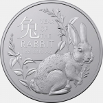 1 Ounce Silver Australia - Year of the Rabbit - Lunar Rabbit - 2023 BU -  5AUD - Royal Mint Australia
