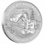 1 Unze Silber Australien - Super Pit Komatsu-Bagger -...