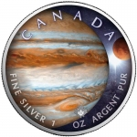 1 Ounce Silver Canada - JUPITER - 5 CAD 2022 Series Solar System(6) - Coloured