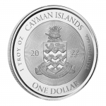 1 oz Silver Cayman Island 2022 - Queen\'s 70th Platinum...