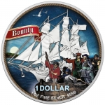 1 oz Silver Cook Islands $1 Bounty .999 Fine 2021 - Mutiny coloured