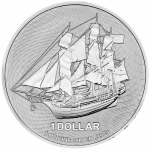 1 oz Silver Cook Islands $1 Bounty .999 Fine 2021 - new Design