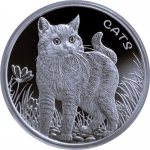 2021 Fiji 1 oz Silver Fiji Cats (1. Issue) Prooflike