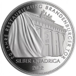 1 Oz Silver Germania Quadriga 2022 20 Years Restauration Brandenburg Gate 999,99