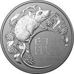 2020 Australia 1 oz Silver Lunar Year of the Rat BU (RAM) 