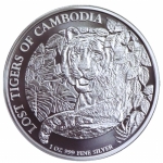 1 Ounce Silver Cambodia 2023 - Lost Tigers of Cambodia - 2023 BU 