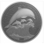 Cameroon 2019 1 Oz Silver 1,000 FR Dolphin Silverline Proof