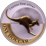 2004 Australia 1 oz Silver Kangaroo GiltProof (In Box)
