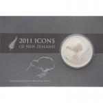 1 Unze Silber Kiwi 2011 BU Blister - Coin Card -...