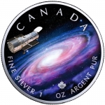1 ounce silver Maple Leaf 2023 BU Color - The Milky Way -...