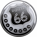 1 Oz Silver Round - Get Your Kicks on Route 66 - Prooflike