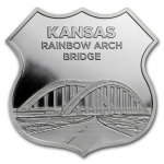 1 oz Silver - Icons of Route 66 Shield (Kansas Rainbow...