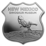 1 oz Silver - Icons of Route 66 Shield (New Mexico Dinosaur Museum)
