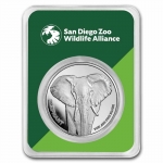 San Diego Zoo 1 oz Silver Round Elephant in TEP Coincard...