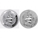 2 x 1 ounce silver SET Rwanda Nautical Ounce 2022 Proof + BU - USS CONSTITUTION - 50 RWF