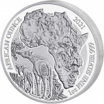 1 oz Silver Rwanda African Ounce Okapi 2021 Proof