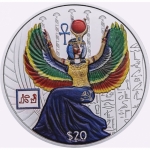2 oz Sierra Leone 2023 Proof - ISIS - God of Live and Death - 20$ - Series Egyptian Gods - Mintage 200 !